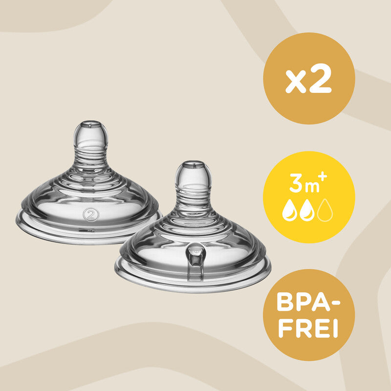 Tommee Tippee Closer to Nature Teat Medium Flow 2Pk Baby Products Wholesaler