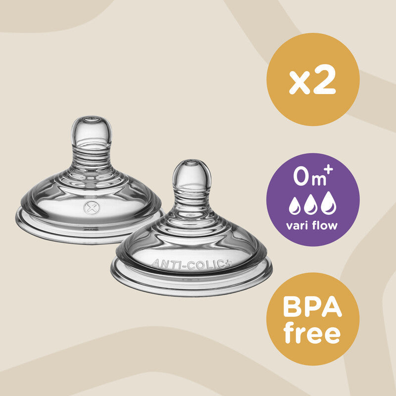 Tommee Tippee Closer to Nature Variflow Teat 2Pk Baby Products Wholesaler