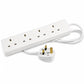 4 Gang Way Extension Socket Lead Cable Electric 13a Mains Power Adaptor Neon 2m Elpine