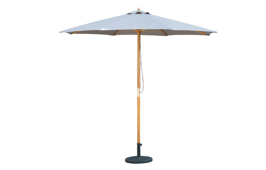 Bali Grey Wooden Parasol 2.85m MINT Outdoor