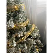 Christmas Tree Ribbon Lights 5M Gold LED Battery Powered Garland Xmas Decoration