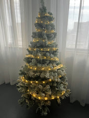 Christmas Tree Ribbon Lights 5M Gold LED Battery Powered Garland Xmas Decoration