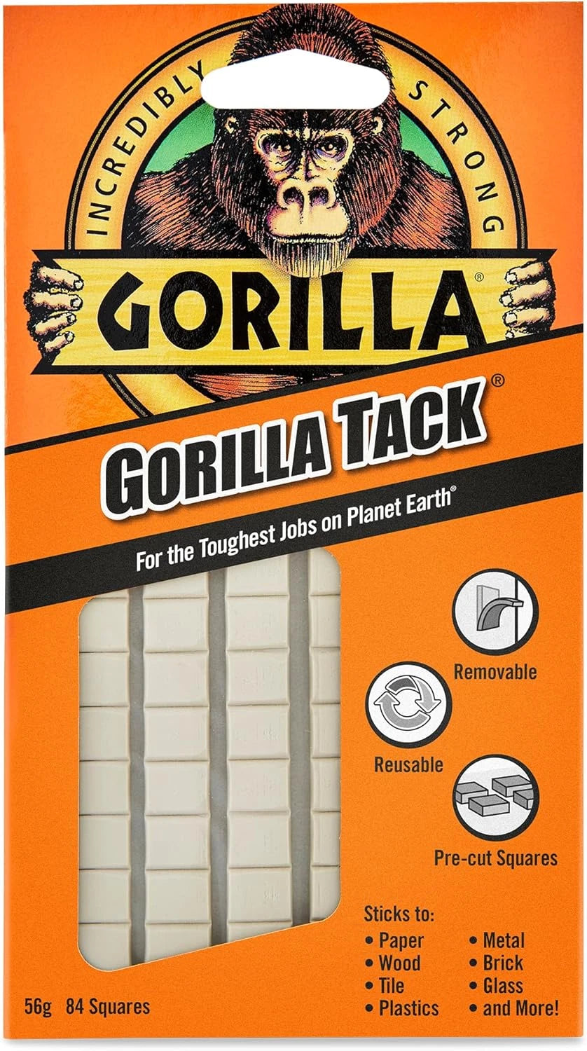 Gorilla Tack Adhesive Putty Removable Mounting White Reusable Sticky 56G Pack Deal For Any Occasion