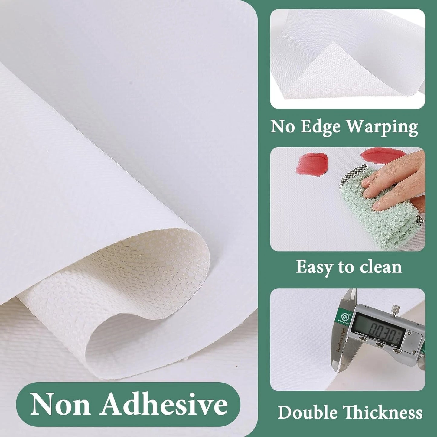 Non-Slip Drawer Shelf Liner 45x900cm White Cupboard Mat Organiser