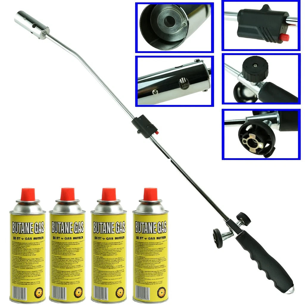 Weed Burner Moss Fungus Killer Wand Butane Gas Canister Blowtorch for Garden Marksman