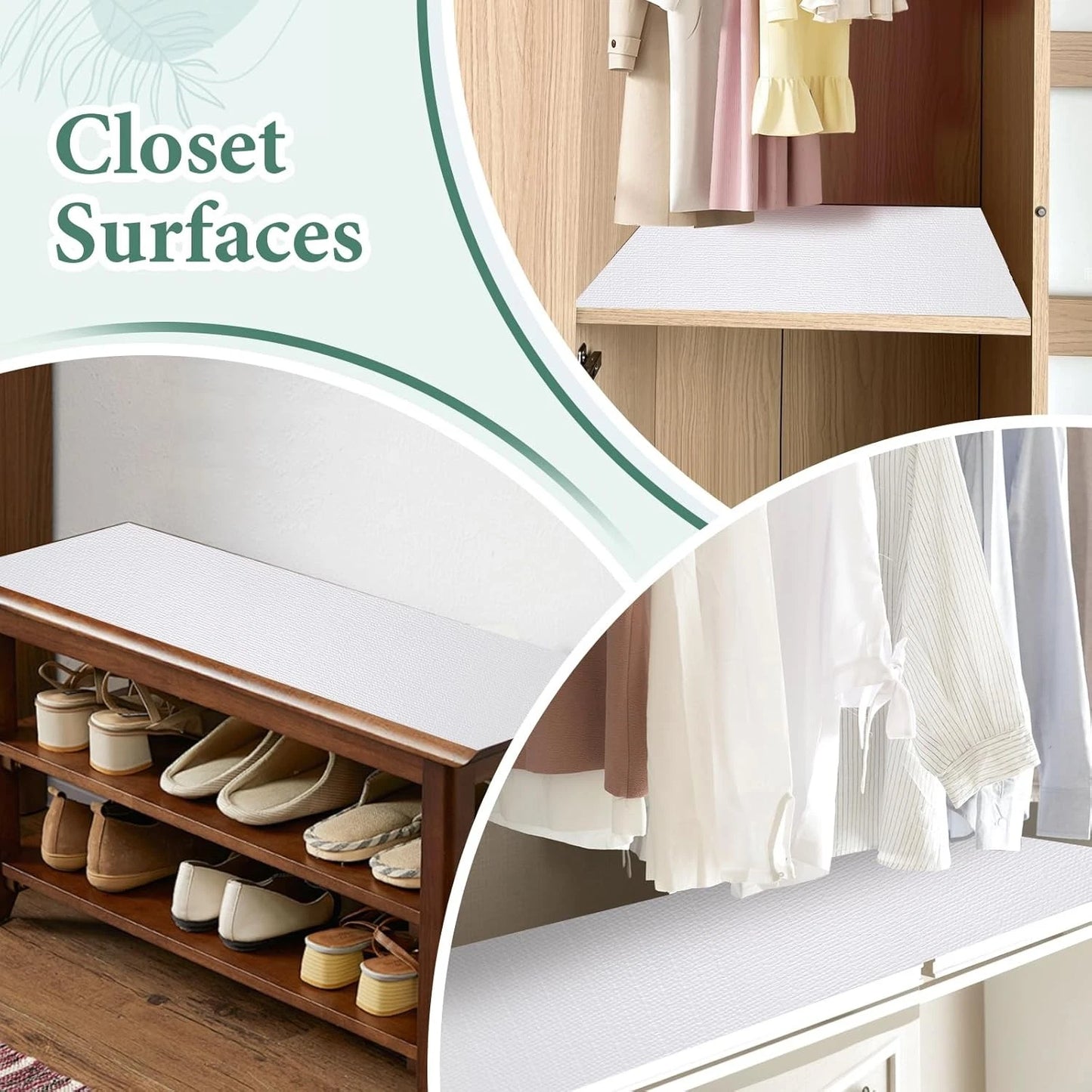 Non-Slip Drawer Shelf Liner 45x900cm White Cupboard Mat Organiser