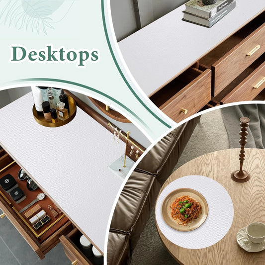 Non-Slip Drawer Shelf Liner 45x900cm White Cupboard Mat Organiser