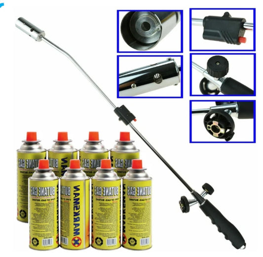 Weed Burner Moss Fungus Killer Wand Butane Gas Canister Blowtorch for Garden