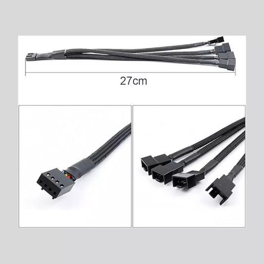 4 Pin PWM Fan Splitter Cables Computer Fan Extension Cables 1 to 4 Converter