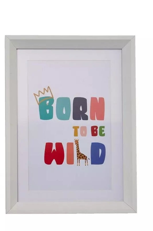 Children's Bedroom ''Born to be Wild'' Picture Frame Prints Hooks or Stand