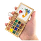 Color Portable Sketchbook Palette 15 Color Wooden Palette Box Watercolours Tray