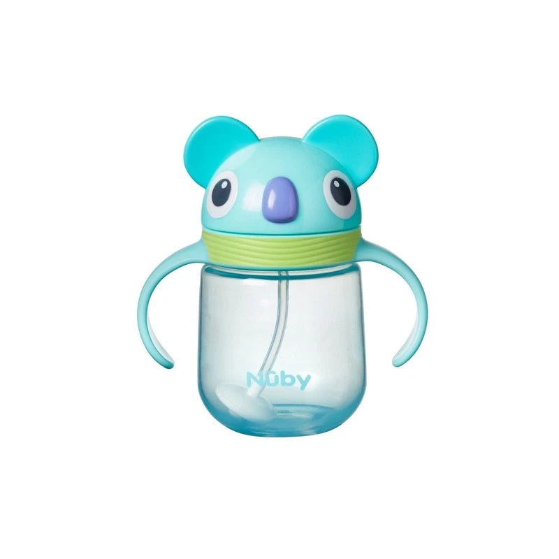 Nuby Sippy Cup Straw Bottle Trainer Beaker 240ml Handle 6 Months