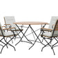Sicily 4 Seater Teak and Wrought Iron Round 110cm Garden Dining Set MINT Outdoor