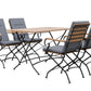 Sicily 4 Seater Teak and Wrought Iron Rectangular 120cm Garden Dining Set MINT Outdoor