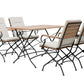 Sicily 4 Seater Teak and Wrought Iron Rectangular 120cm Garden Dining Set MINT Outdoor