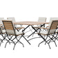 Sicily 8 Seater Teak and Wrought Iron Square 140cm Garden Dining Set MINT Outdoor