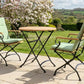 Sicily 2 Seater Teak and Wrought Iron Round 70cm Garden Dining Set MINT Outdoor
