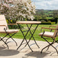 Sicily 2 Seater Teak and Wrought Iron Round 70cm Garden Dining Set MINT Outdoor
