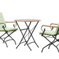 Sicily 2 Seater Teak and Wrought Iron Round 70cm Garden Dining Set MINT Outdoor