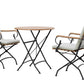Sicily 2 Seater Teak and Wrought Iron Round 70cm Garden Dining Set MINT Outdoor