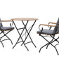 Sicily 2 Seater Teak and Wrought Iron Round 70cm Garden Dining Set MINT Outdoor