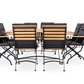 Sicily 8 Seater Teak and Wrought Iron Square 140cm Garden Dining Set MINT Outdoor