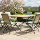 Sicily 8 Seater Teak and Wrought Iron Square 140cm Garden Dining Set MINT Outdoor