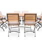 Sicily 8 Seater Teak and Wrought Iron Square 140cm Garden Dining Set MINT Outdoor