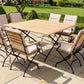 Sicily 8 Seater Teak and Wrought Iron Square 140cm Garden Dining Set MINT Outdoor