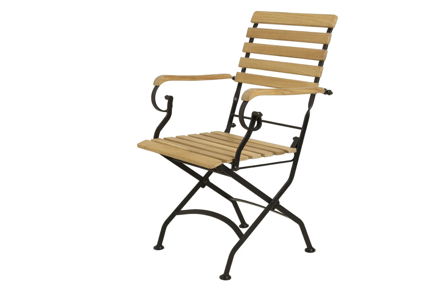 Sicily 4 Seater Teak and Wrought Iron Rectangular 120cm Garden Dining Set MINT Outdoor