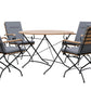 Sicily 4 Seater Teak and Wrought Iron Round 110cm Garden Dining Set MINT Outdoor