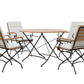 Sicily 4 Seater Teak and Wrought Iron Round 110cm Garden Dining Set MINT Outdoor