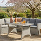 Stockholm 6 Seater Grey Rattan Garden Corner Dining Set MINT Outdoor