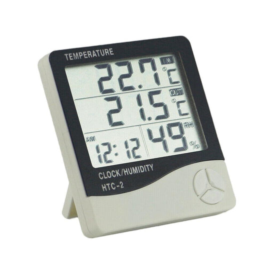 Digital LCD Thermometer Humidity Hygrometer Meter Room Indoor Temperature Clock