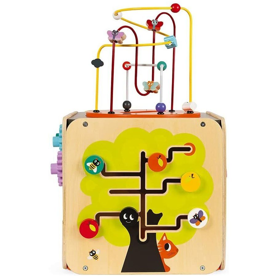 Janod Toddler Cube Multi Activity Looping Wooden Toy Fun & Learn Game