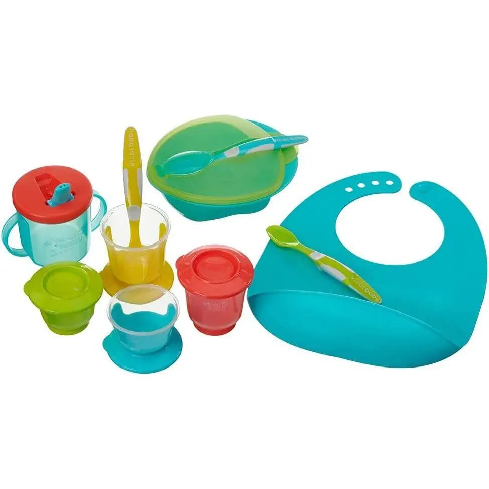 Vital Baby NOURISH Start Feeding Weaning Set Pop Bib Spoon Pots Bowl 4m+ Deal For Any Occasion