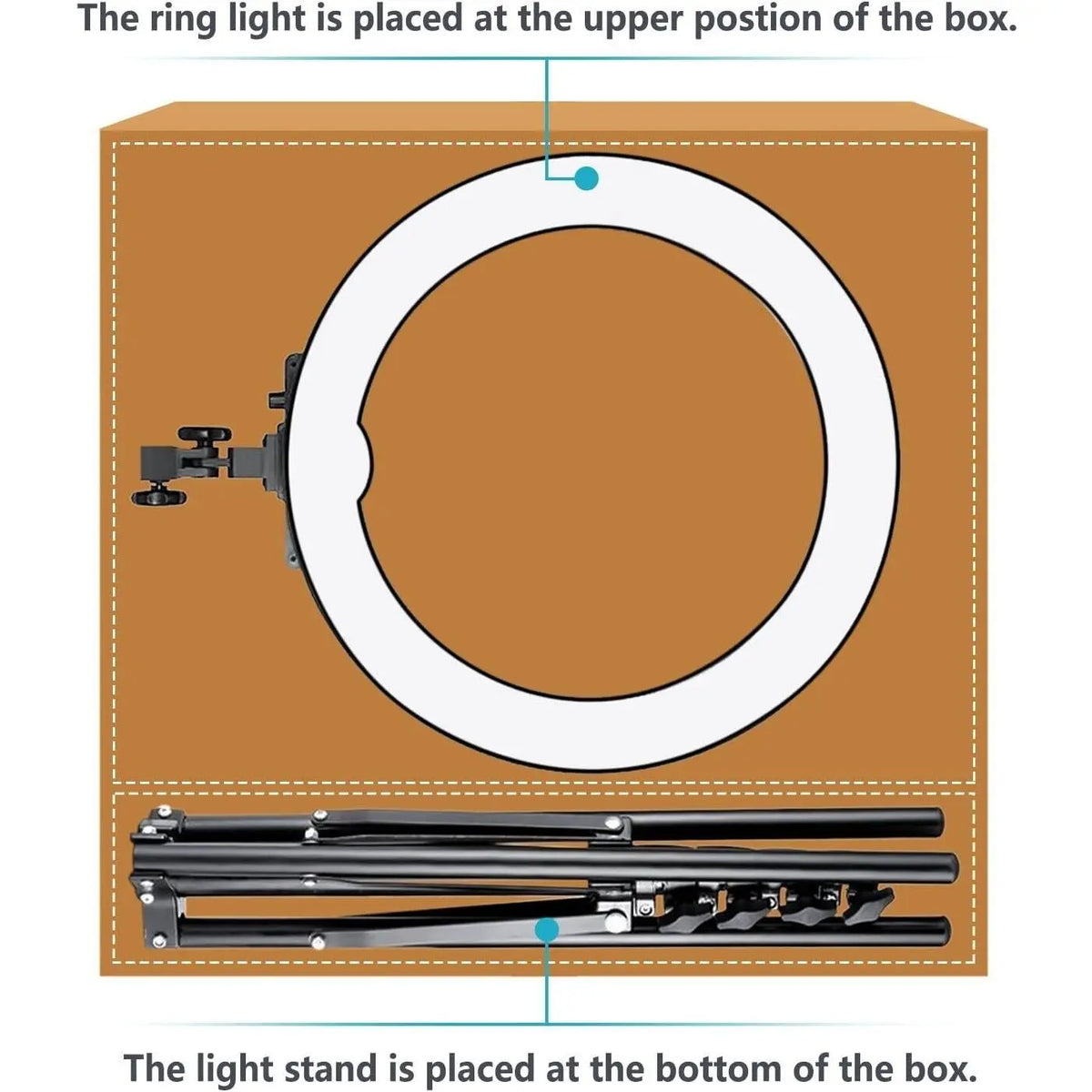 Neewer 12-inch Inner/14-inch Outer LED Ring Light and Light Stand 36W 5500K Kit Unbranded
