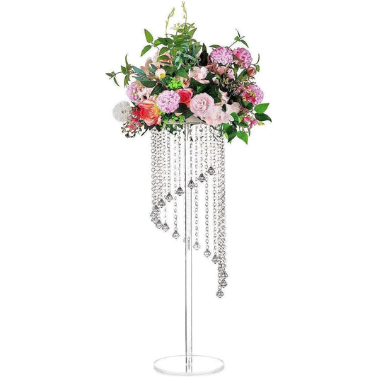 Acrylic Vases Stand Wedding Centrepieces 80cm Tall Clear Geometric Flower