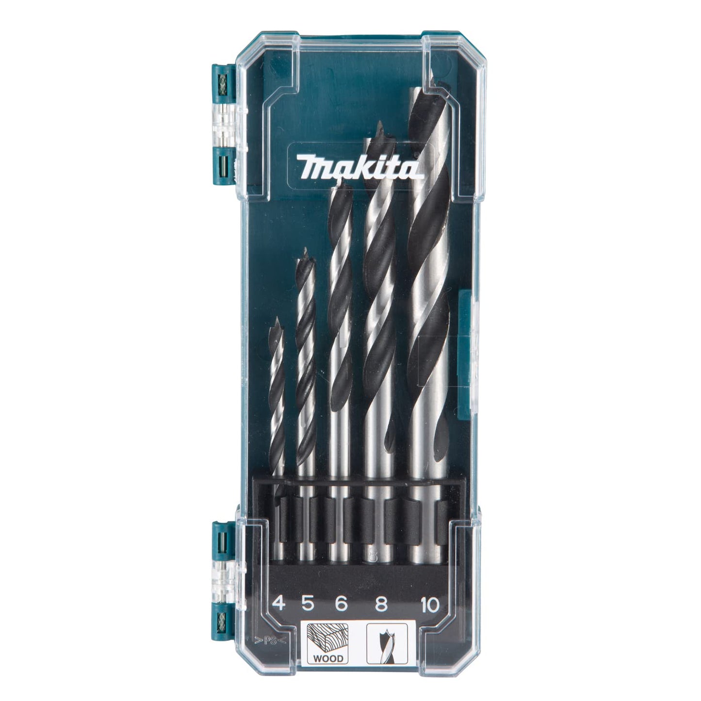 Makita Drill Bit D-72861 5 Piece Brad Point Wood Set 4 5 6 8 10mm Bits