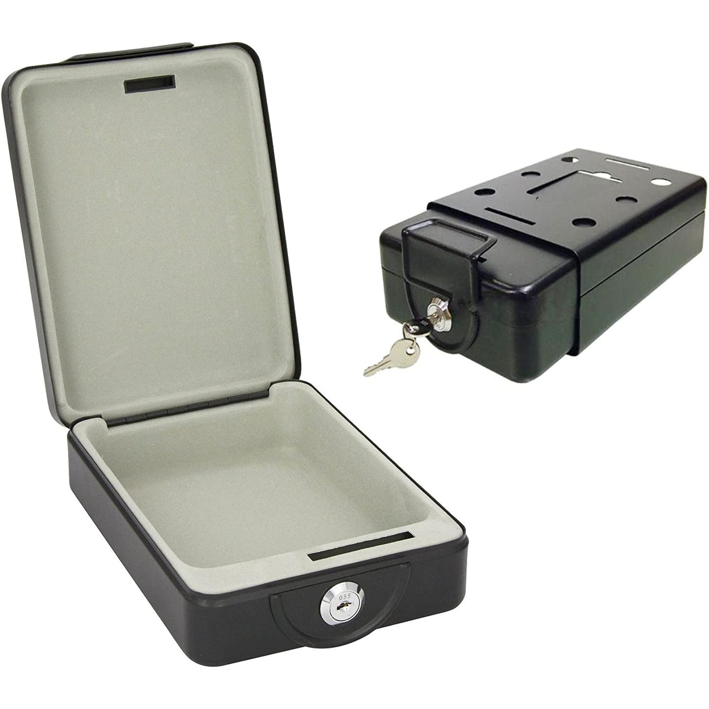Travel Safe Box Portable Steel Easy Hide Security Home Office Caravan Lorry Key