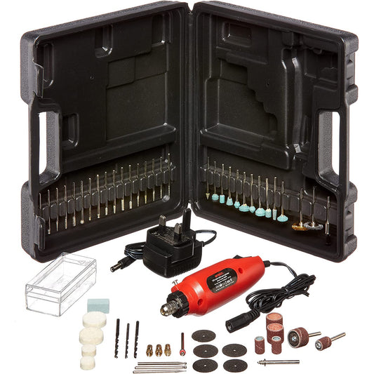 Mini Drill Set Grinder Amtech V2560 Rotary Tool Kit Hobby Engraver Craft 60 Pc