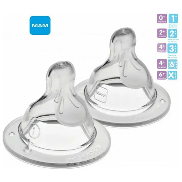 Mam Baby Bottle Teat Vent Variflow Fast Medium Slow Flow Orthodontic BPA Free Deal For Any Occasion