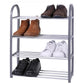 4 Tier Stackable Organiser Shoe Rack Cabinet Storage Standing Shelves Silver