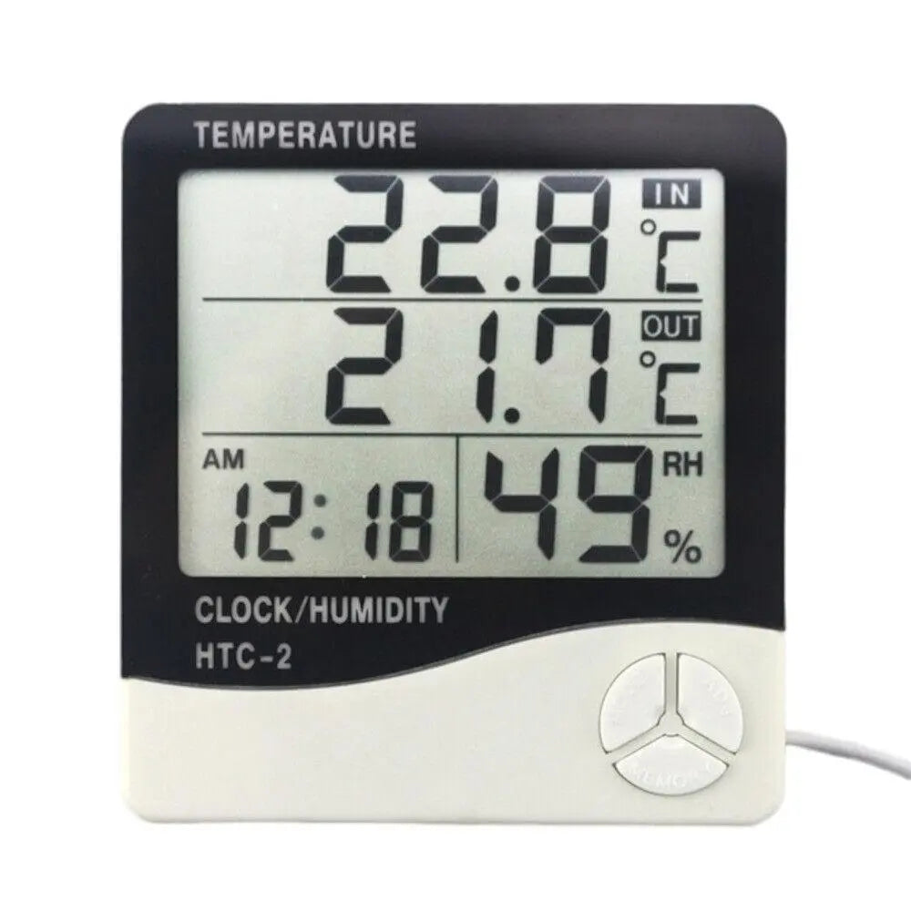 Digital LCD Thermometer Humidity Hygrometer Meter Room Indoor Temperature Clock Deal For Any Occasion