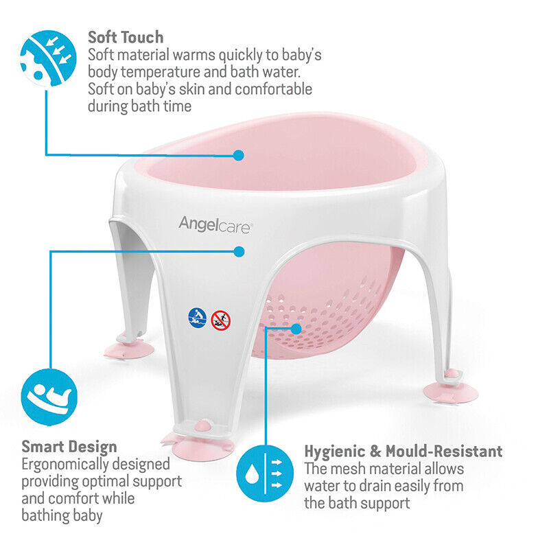 Angelcare Baby Soft-Touch Bath Insert Support Seat Pink