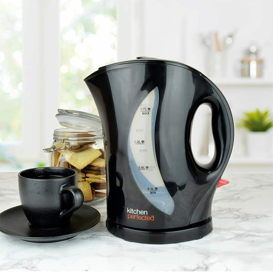 Kitchen Electric Kettle 1.7L Cordless Dual Water Level Perfected 2000W Black