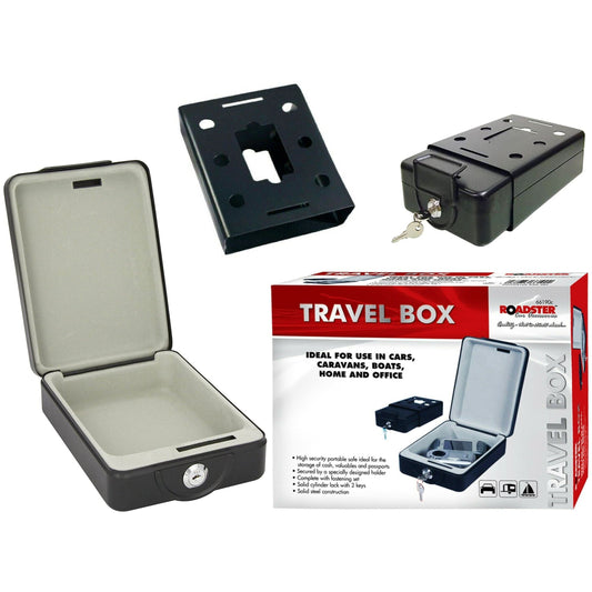 Travel Safe Box Portable Steel Easy Hide Security Home Office Caravan Lorry Key
