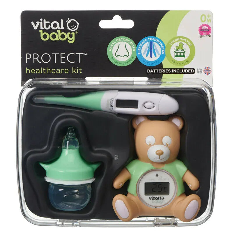 Vital Baby Healthcare Kit Room and Bath Thermometer Nasal Aspirator Deal For Any Occasion