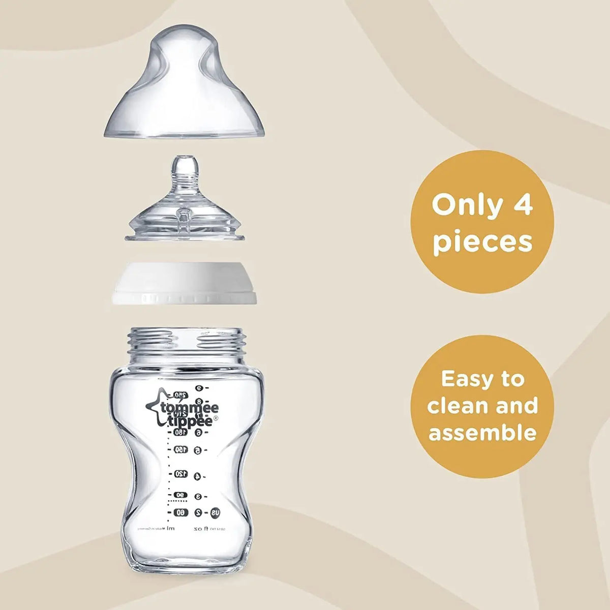 Tommee Tippee Baby Milk Feeding Bottle Glass 250ml 0m+ Deal For Any Occasion