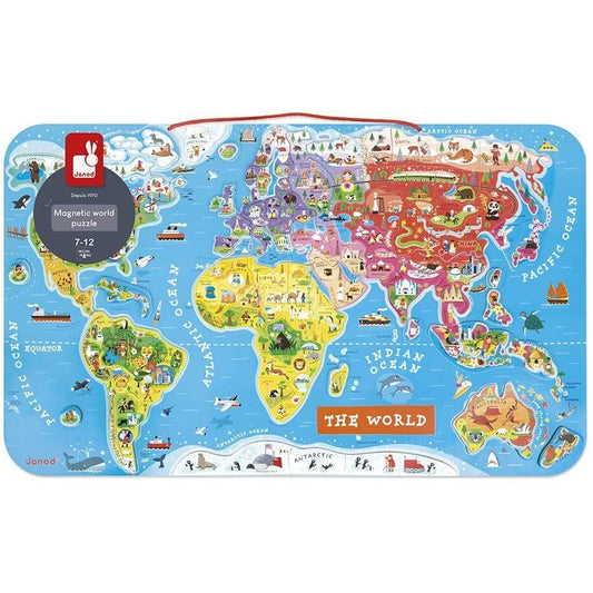 Janod Magnetic World Map Puzzle Educational Game Creative Play Toy